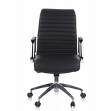 Black Professional Executive Chair ASPERA 10 with stitching, armrests and five-caster base by hjh OFFICE – 360-degree view (front view 0°)