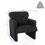 Dimensional drawing of the Lounge Chair CARIPITO with 66 × 77 cm and a maximum load of 120 kg by hjh LIVING