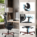 Adjustable headrest, armrests and seat height of the High End Office Chair BICOLORE HIGH by hjh OFFICE