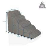 Dimensional drawing of the Pet stairs PAWY STEP 5, 83 x 57 cm, load capacity 35 kg by hjh LIVING