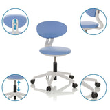 Blue MINIMOVO children's swivel chair with adjustable backrest, seat height and castors by hjh OFFICE