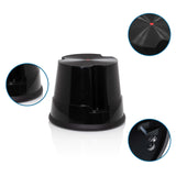Black TIO-S step stool with non-slip surface and detailed views of the underside and structure by hjh OFFICE