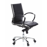 Black Professional Executive Chair PARMA 10 with cross stitching and glossy five-caster base by hjh OFFICE – 360-degree view (front three-quarter view 60°)