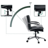 Black Home Office Chair Rovento with armrests and star base on a carpet by hjh OFFICE