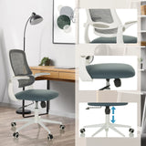Home Office Chair MIKO W ECO in grey with mesh back, adjustable seat height and castors by hjh OFFICE