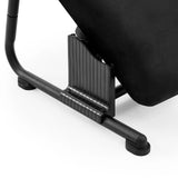 Ribbed tread surface of the Podi Velvet Footrest in black by hjh OFFICE