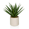 Artificial plant Agave with green pointed leaves in a beige pot by hjh OFFICE