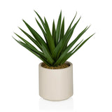 Artificial plant Agave with green pointed leaves in a beige pot by hjh OFFICE