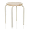 stool ALRANDA with a round seat in oak and four white legs by hjh LIVING