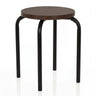 stool ALRANDA with a round seat in walnut look and four black legs by hjh LIVING