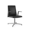 Black guest chair AMBASSADO V with shiny metal frame and armrests by hjh OFFICE