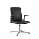 Black guest chair AMBASSADO V with shiny metal frame and armrests by hjh OFFICE