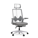 Grey Professional Office Chair ARCEO W with mesh backrest, headrest and armrests by hjh OFFICE