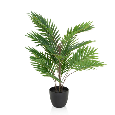 Artificial plant ARECA with green palm leaves in a black pot by hjh OFFICE