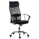 Black Home Office Executive Chair ARIA HIGH with mesh backrest and armrests by hjh OFFICE