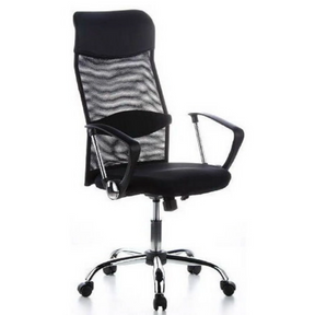 Black Home Office Executive Chair ARIA HIGH with mesh backrest and armrests by hjh OFFICE