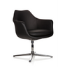 Black Lounge Chair ARTEMIA with leather upholstery and four-star metal base by hjh OFFICE