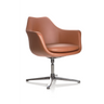ARTEMIA lounge chair with brown leather upholstery and a four-star metal base by hjh OFFICE