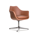ARTEMIA lounge chair with brown leather upholstery and a four-star metal base by hjh OFFICE