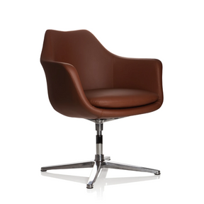 Brown Lounge Chair ARTEMIA with glossy metal star base by hjh OFFICE