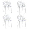 Four transparent four-legged chairs Artifo T with organically perforated backrests by hjh LIVING