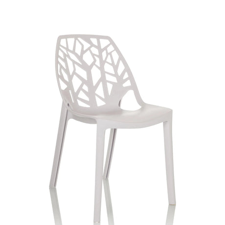 White Outdoor chair ARTIFO TRI with a mesh backrest in an organic structure by hjh OFFICE