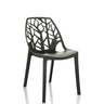 Black Outdoor chair ARTIFO TRI with a perforated backrest in branch look by hjh OFFICE