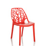 Red Outdoor chair ARTIFO TRI with an organically perforated backrest by hjh OFFICE