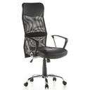 Black Home Office Executive Chair ARTON 20 with mesh backrest and armrests by hjh OFFICE
