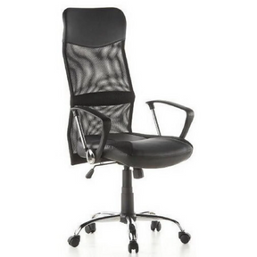 Black Home Office Executive Chair ARTON 20 with mesh backrest and armrests by hjh OFFICE