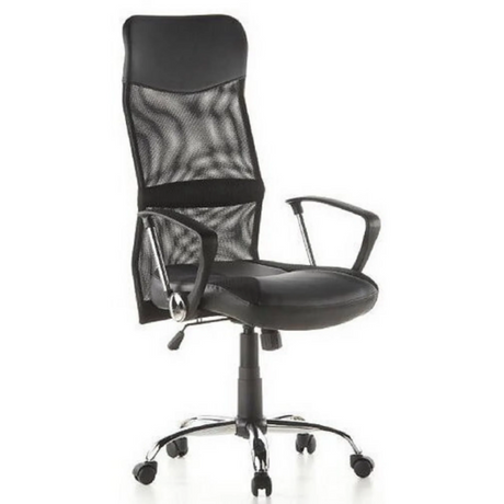 Black Home Office Executive Chair ARTON 20 with mesh backrest and armrests by hjh OFFICE