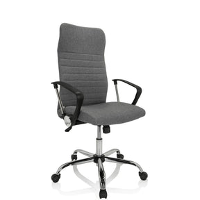 Home Office Chair ARTON 40 with grey fabric cover and chrome base by hjh OFFICE
