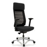 Professional Office Chair ASGON in black with mesh backrest and polished base by hjh OFFICE