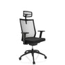 Black Professional Office Chair ASPEN PRO with mesh backrest and headrest by hjh OFFICE