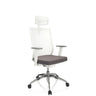 Professional Office Chair ASPEN WHITE PRO in grey and white with mesh back and headrest by hjh OFFICE