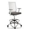 Grey Counter chair ASPEN WORK W with white mesh back and a chrome footrest by hjh OFFICE