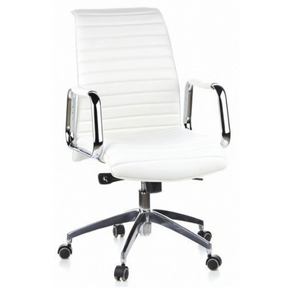 Professional Executive Chair ASPERA 10 in cream white with quilted upholstery and chrome armrests by hjh OFFICE
