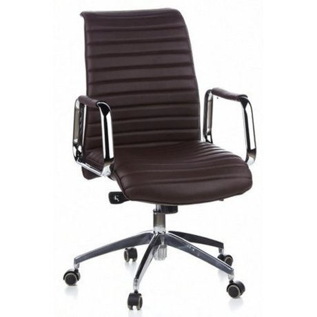 Brown Professional Executive Chair ASPERA 10 with quilted cover and chrome armrests by hjh OFFICE