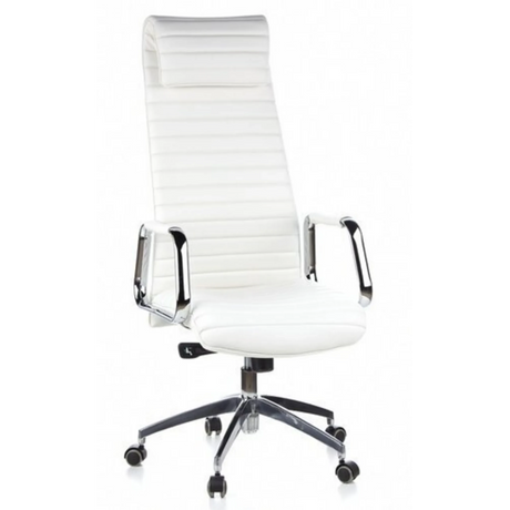 Luxury Executive Chair ASPERA 20 in cream white with transverse stitching and chromed armrests by hjh OFFICE