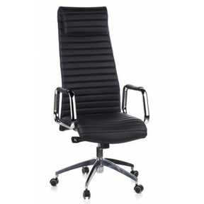 Luxury Executive Chair ASPERA 20 with black cover, transverse stitching and chrome armrests by hjh OFFICE