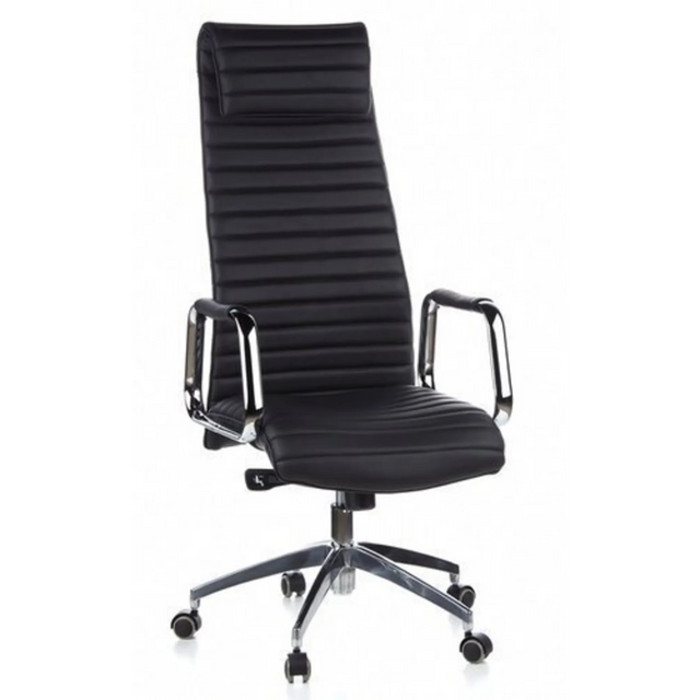 Luxury Executive Chair ASPERA 20 with black cover, transverse stitching and chrome armrests by hjh OFFICE