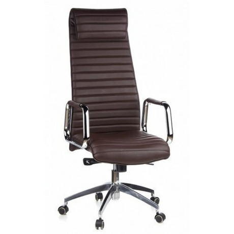 Luxury Executive Chair ASPERA 20 in brown with horizontal stitching and chromed armrests by hjh OFFICE