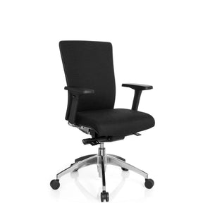 Professional Office Chair ASTRA BASE with black fabric upholstery and glossy base by hjh OFFICE