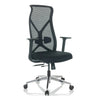 Professional Office Chair AZURRO B in black with mesh backrest and polished base by hjh OFFICE