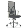 Grey Professional Office Chair AZURRO WHITE with mesh backrest and polished star base by hjh OFFICE
