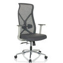 Grey Professional Office Chair AZURRO WHITE with mesh backrest and polished star base by hjh OFFICE