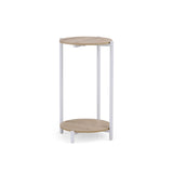 Nestup 1 side table with two round oak wood tops and a white frame by hjh LIVING