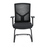 Black Cantilever chair BRETON V B with mesh back and armrests by hjh OFFICE – 360-degree view (front view 0°)