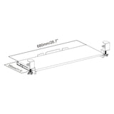 Technical drawing of the Keyboard tray VM-KB with 680 × 280 mm by hjh OFFICE