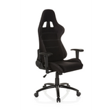 Black Gaming chair GAME FORCE with headrest, armrests and five-caster base by hjh OFFICE – 360-degree view (front three-quarter view 40°)